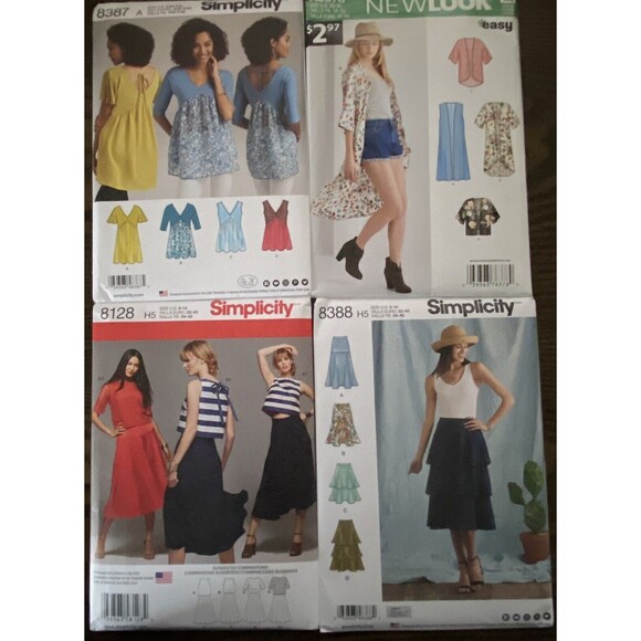 Mixed Lot Womens Sewing Patterns Size 6-14 and XS-XL Spring Summer Boho FF UNCUT - Picture 1 of 9